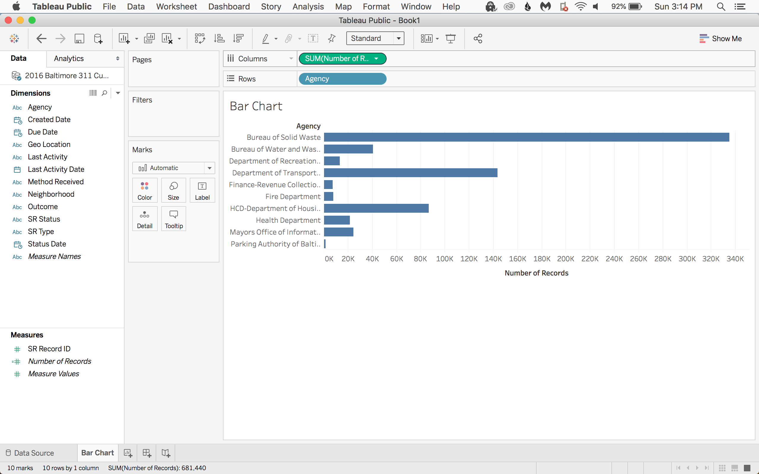 Tableau Bar Chart