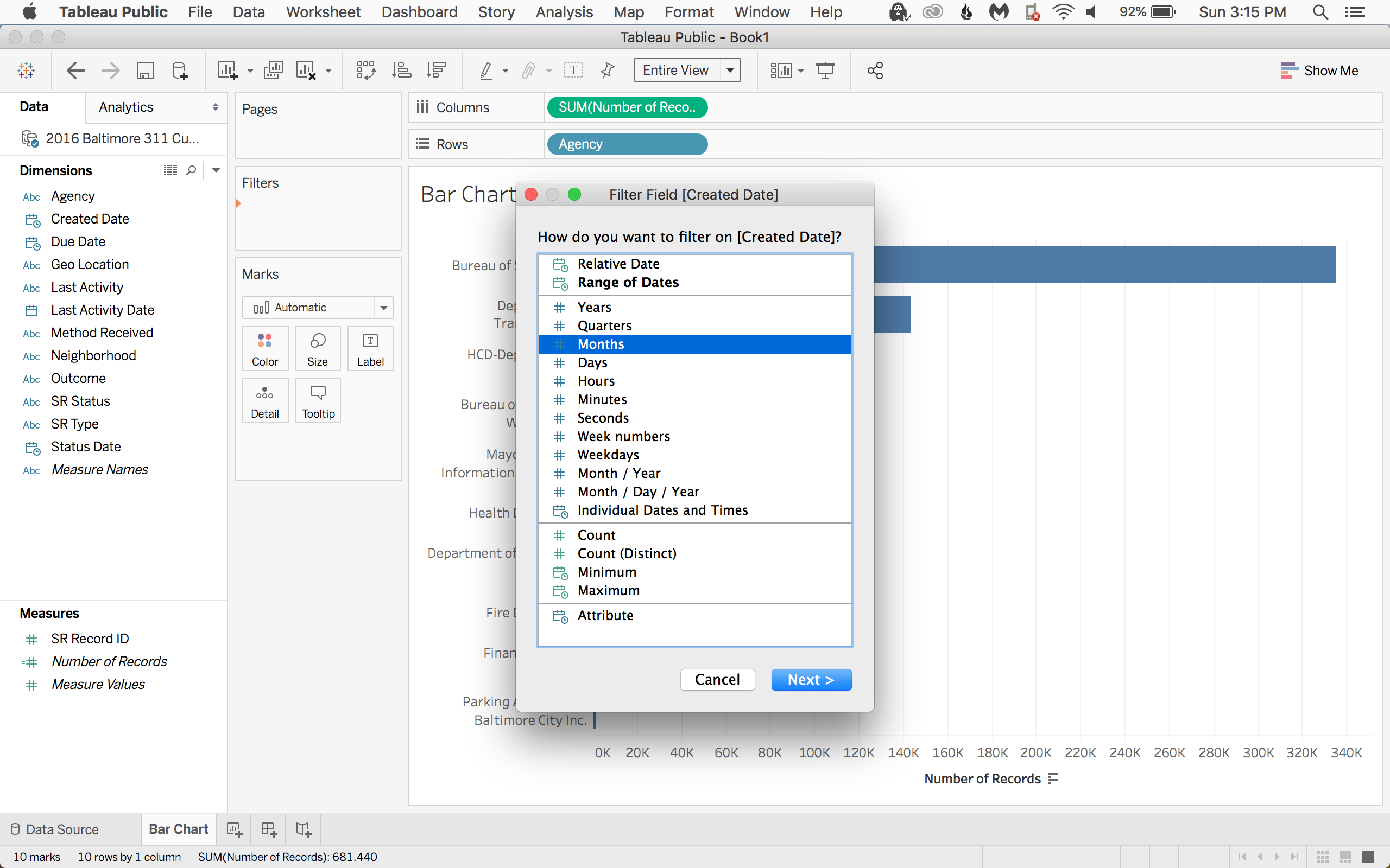Tableau Bar Chart