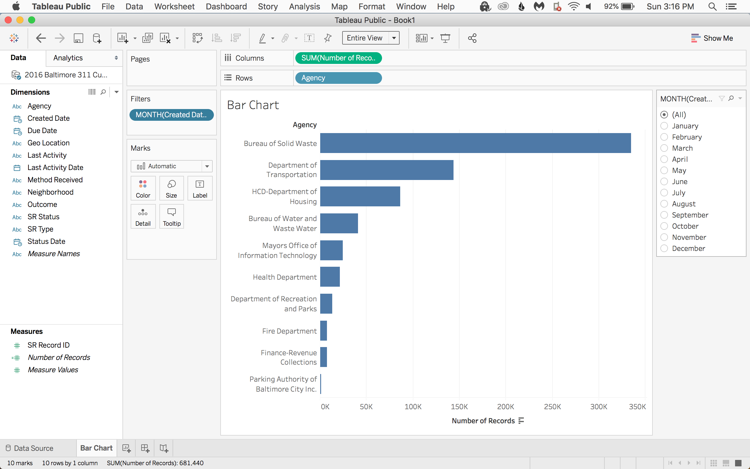 Tableau Bar Chart