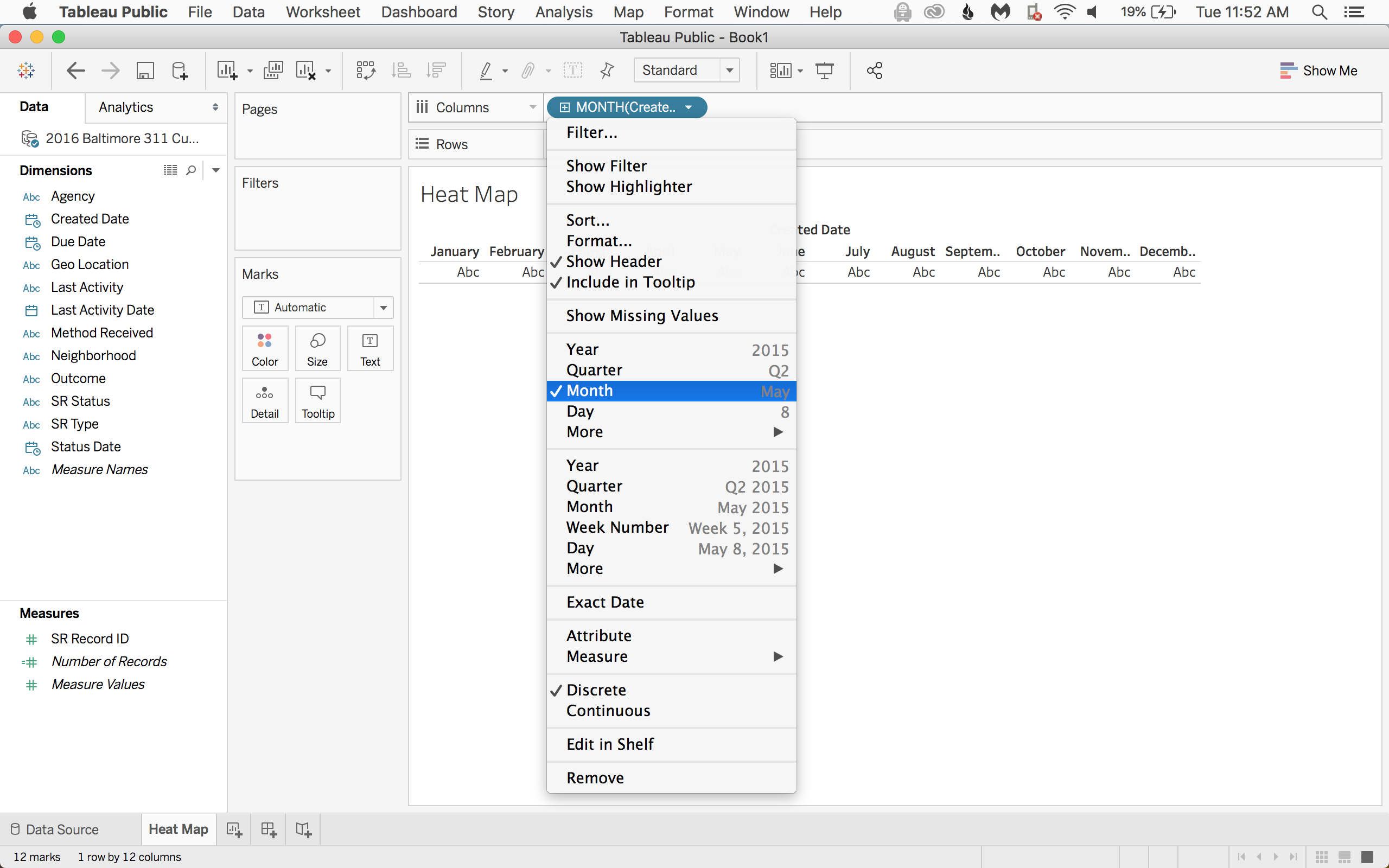 Change the date format to a discrete Month.