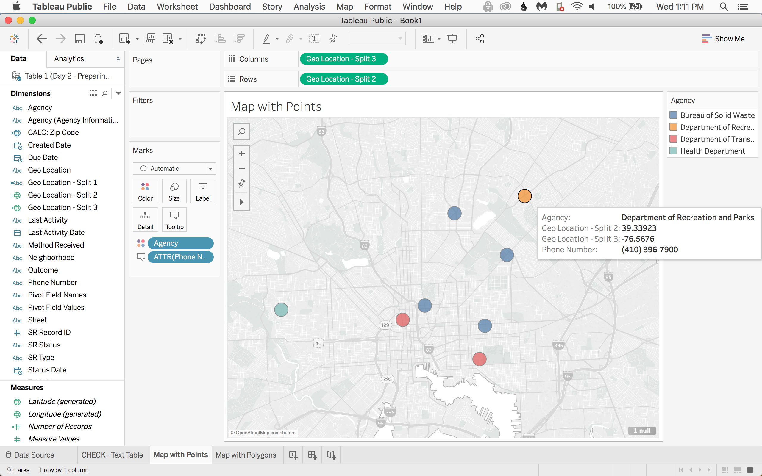 Now you can add the phone number to your points map.