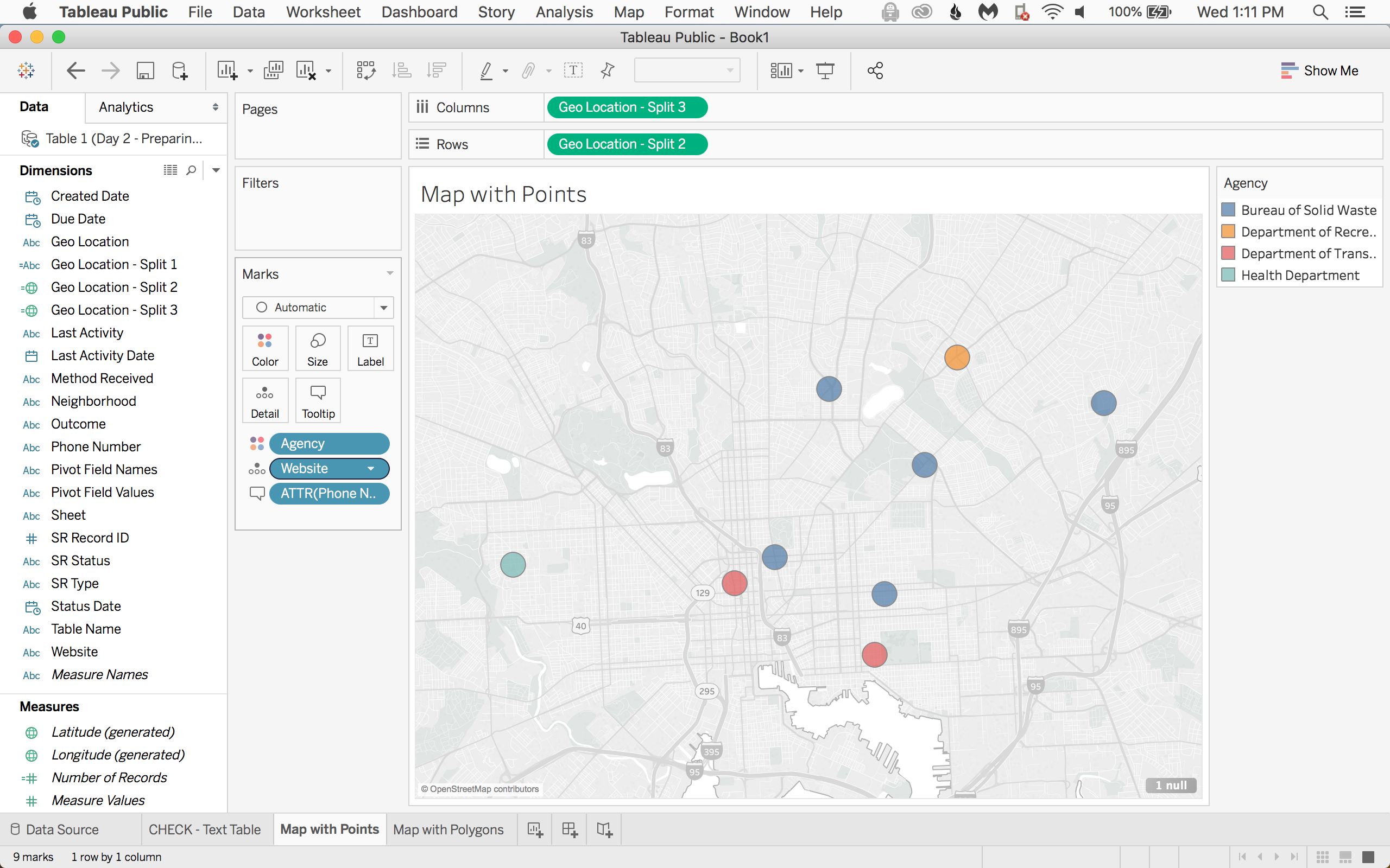 We can also add an action when you click the dots to launch the Agency's website. First, drop Website on Details.