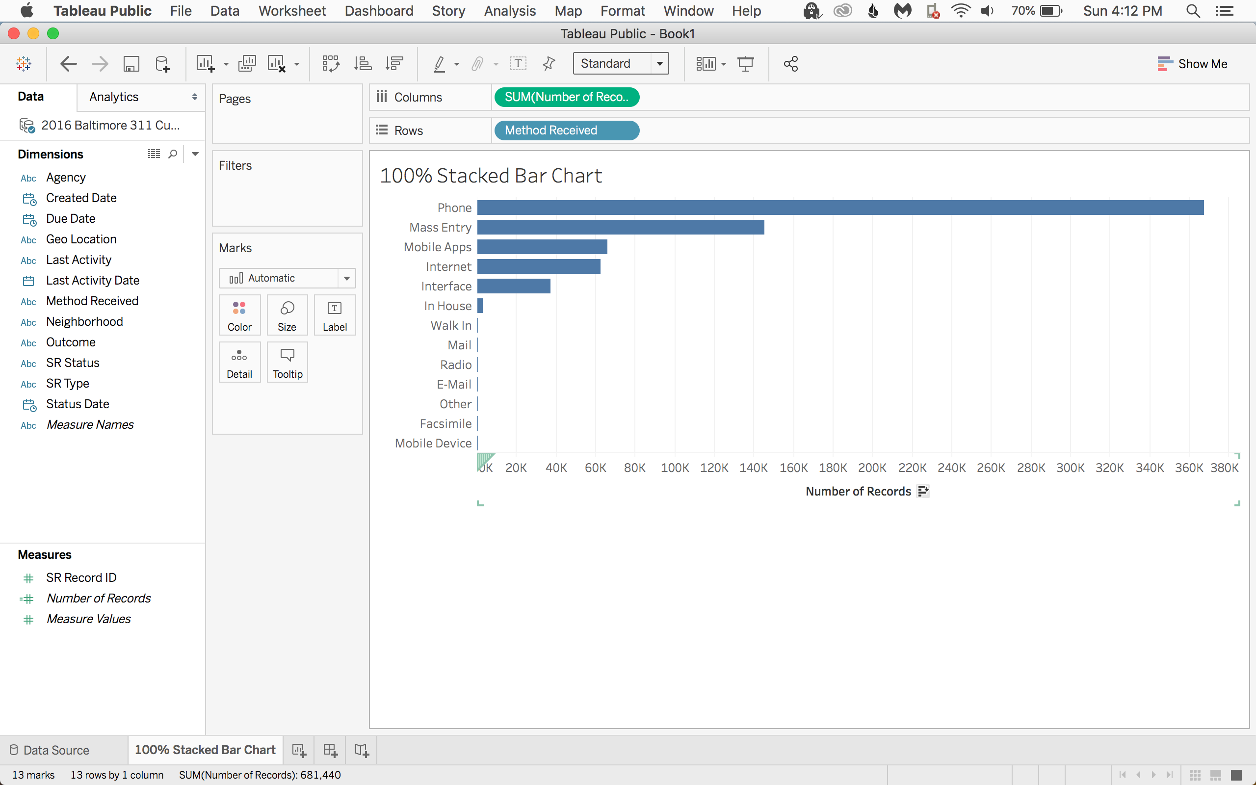Sort the bars using the icon on the x-axis