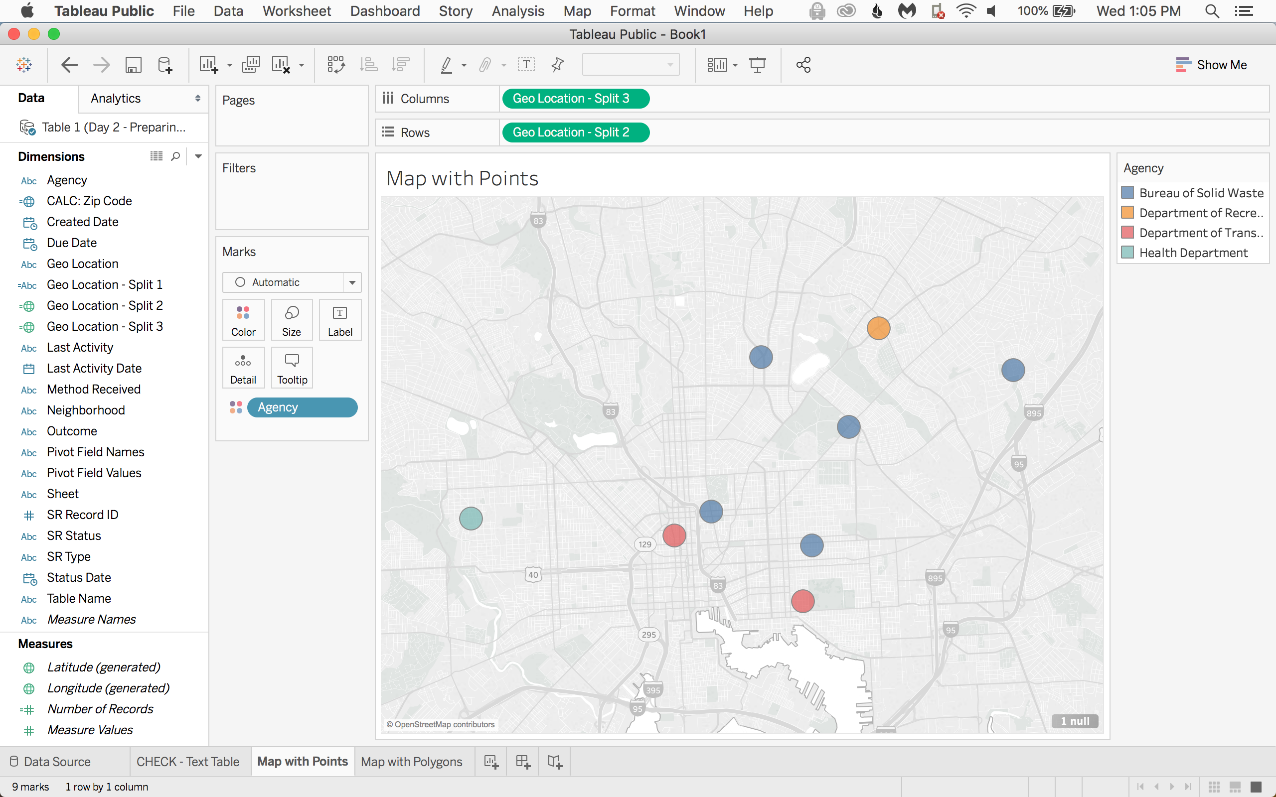 And our map with points has updated.